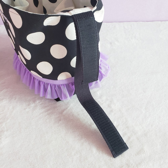 單色和紫色褶邊黑色時尚嬰兒車包 [Resizeable] 第5張的照片