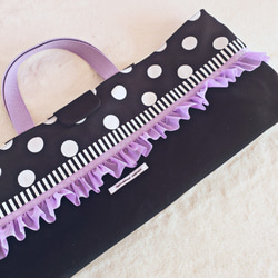 紫色帆布飾邊 Pianica 手袋 第5張的照片