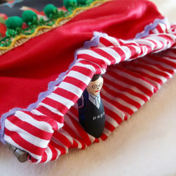 クリスマスアイシングクッキー柄の15センチバネポーチ１　「エドマッチョ」コラボ 3枚目の画像