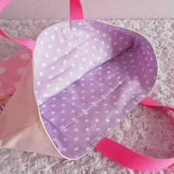 sakimam要求項目粉紅色帆布少女課袋（訂單生產） 第4張的照片
