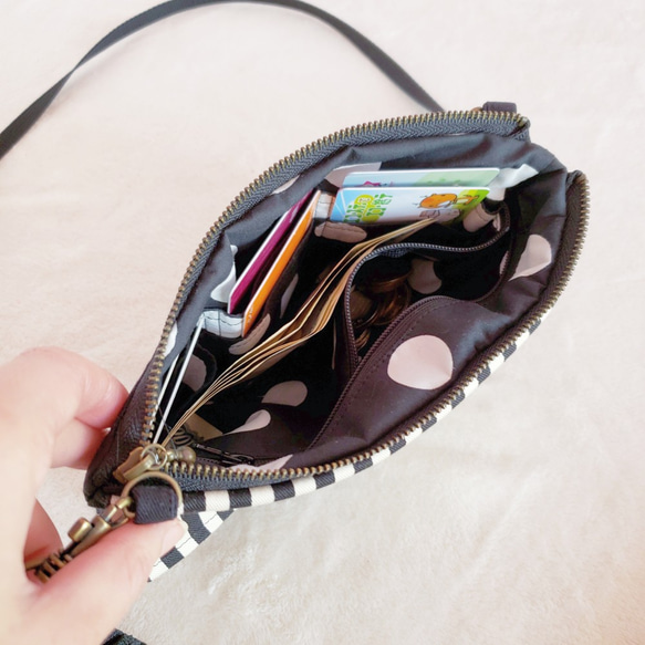 一款時尚的條紋錢包單肩小包，由防污色製成[定做] 第9張的照片