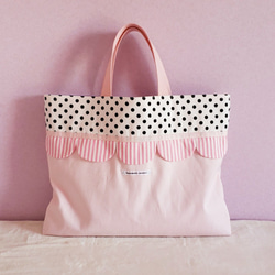 mia訂購商品帆布和扇貝形課包粉紅色 第1張的照片