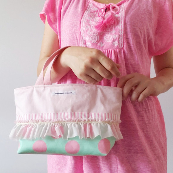 午餐袋粉色帆布防寒片綠色【定做】 第2張的照片