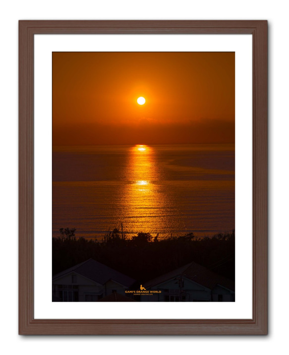 【A3サイズ】SUNSET ON THE IWAI COAST（岩井海岸の夕陽）縦バージョン 1枚目の画像