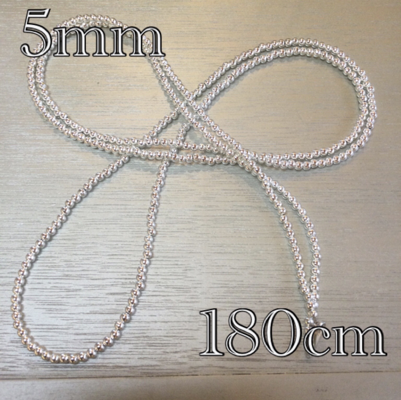 5mm ナバホパール　デザイン　ネックレス　100〜120cm