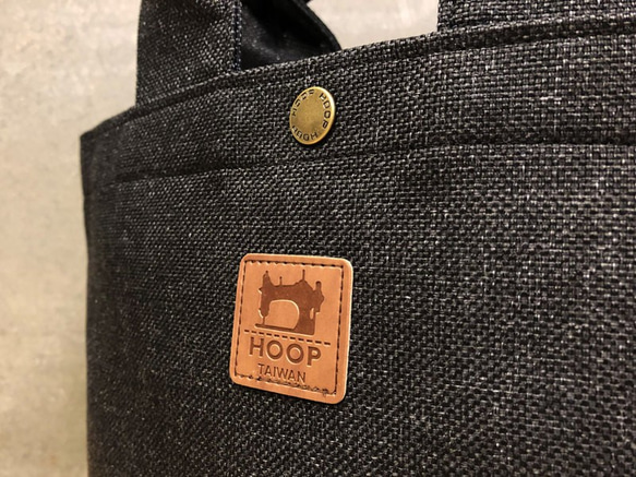 「琥珀キャンバスハンドバッグ」携帯用バッグ和麻生産 - カーボンブラック 3枚目の画像