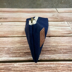 『琥珀帆布包』 設計師筆袋-海軍藍   開學必備品 第4張的照片