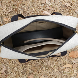 『琥珀帆布手提包』重磅數休閒公事包-亞麻灰 第6張的照片