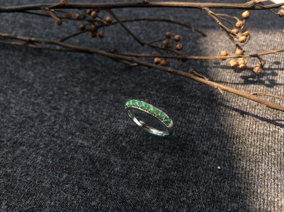 [再次上架] 綠野-天然翡翠 (緬甸玉) 簡約款戒指 第1張的照片