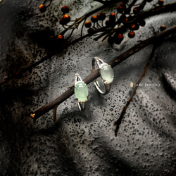 晨星-天然冰種翡翠(緬甸玉) 鏤空蛋面戒指 第3張的照片