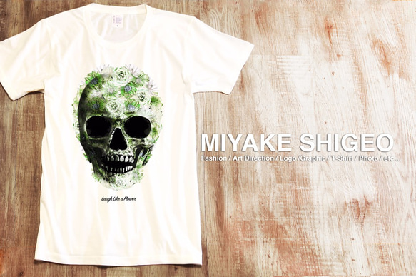 花のように笑う - 緑［Tシャツ］MIYAKE SHIGEO 1枚目の画像