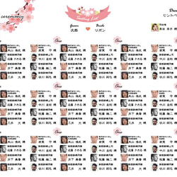席次表【Sakura/三つ折】似顔絵・写真入りオーダーメイドOK ◆ ウェディング 結婚式 桜 さくら 春　ピンク 3枚目の画像
