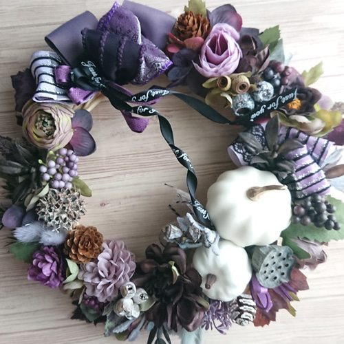 クリスマスリースハロウィンリースワインコットン