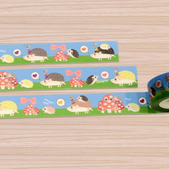 ＜小刺蝟郊遊趣＞ ハリネズミ 刺蝟紙膠帶/Masking tape/マスキングテープ 第1張的照片