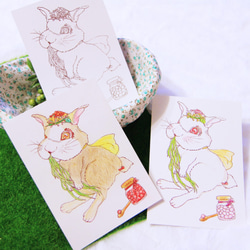 花醬兔 彩繪你的心意 森林小兔子著色明信片著色卡 第2張的照片
