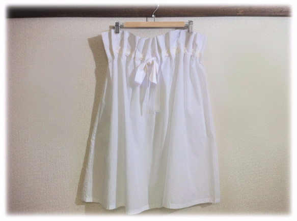 受注生産：ワンピースもどきのシャツとスカート　セットアップ　島田製織さんの綿100％ブロード 8枚目の画像