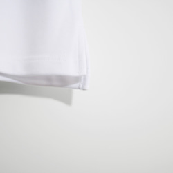 シックなバージョンルーズ肩バージョンホワイト厚いプレーンポケットティー 6枚目の画像