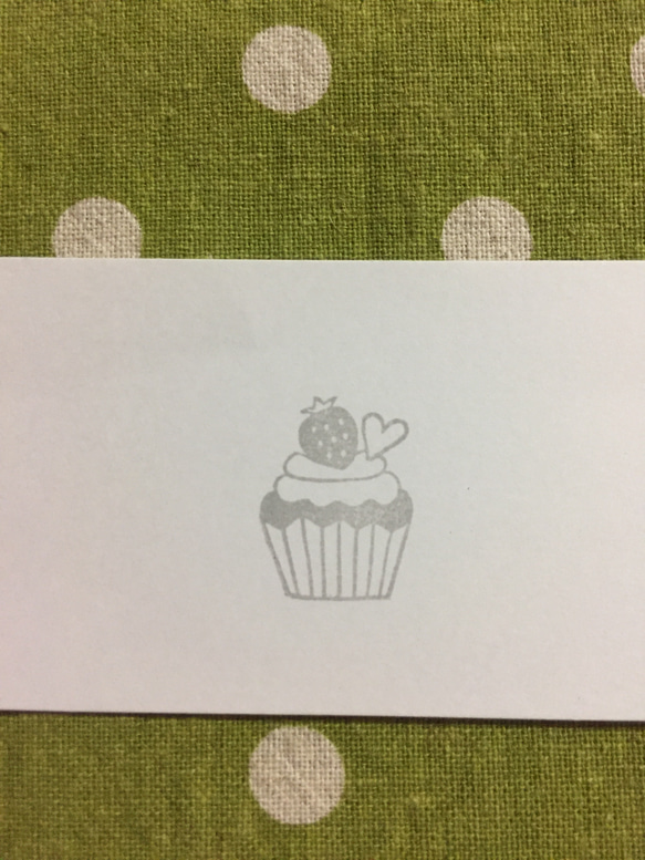 カップケーキはんこ☆イチゴ&ハート 2枚目の画像