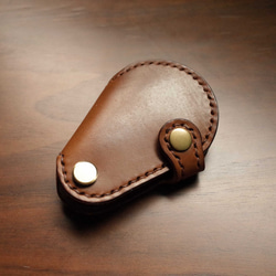 IPPI－GOGORO鑰匙皮套-口袋款－咖啡色 真皮／手工 第3張的照片
