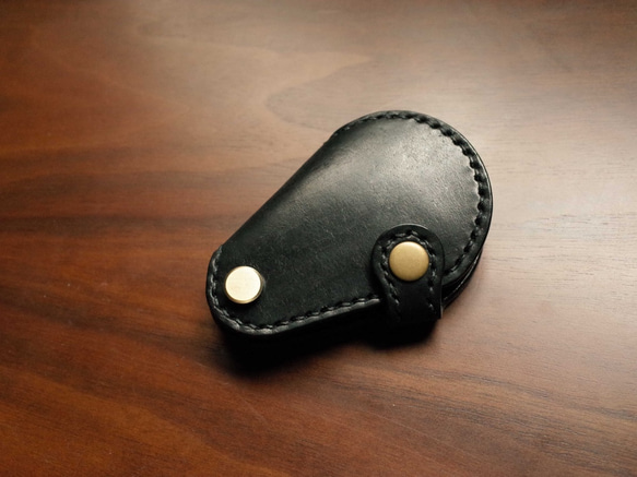 IPPI－GOGORO鑰匙皮套-口袋款－黑色 真皮／手工 第3張的照片