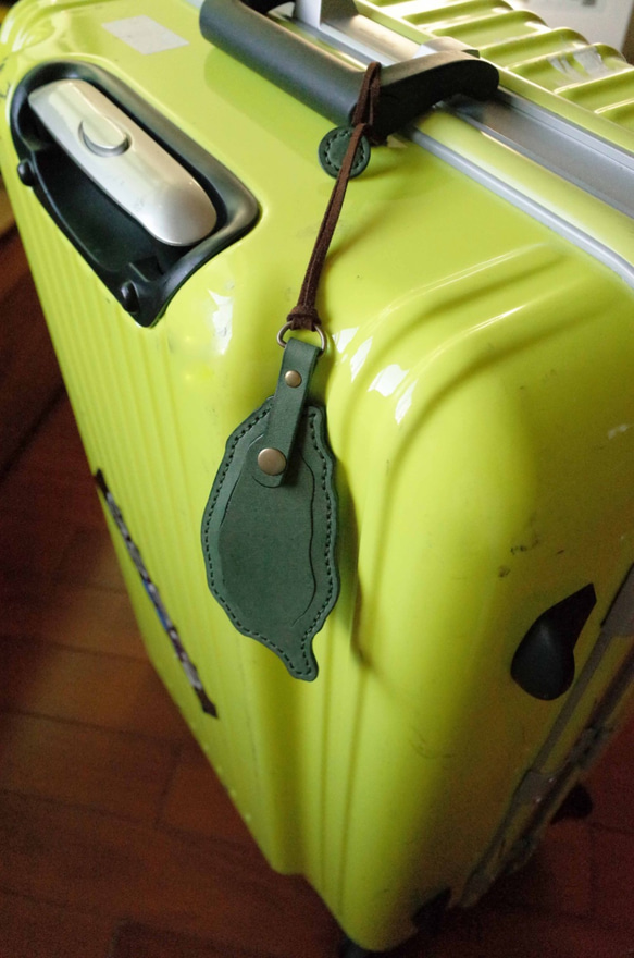 IPPI－台灣行李吊牌－綠－真皮／手工 第1張的照片