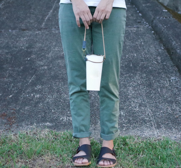手作りのレザードリンクカップ、環境に優しいバッグ 1枚目の画像