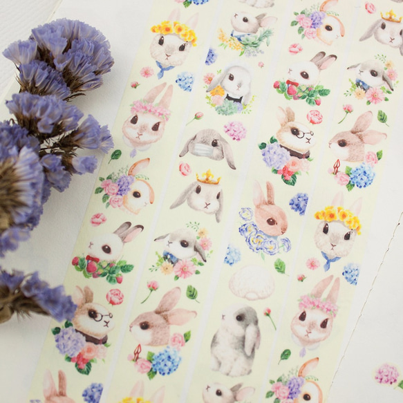 2cm紙膠帶 - Bunny and floral兔子與花 第4張的照片