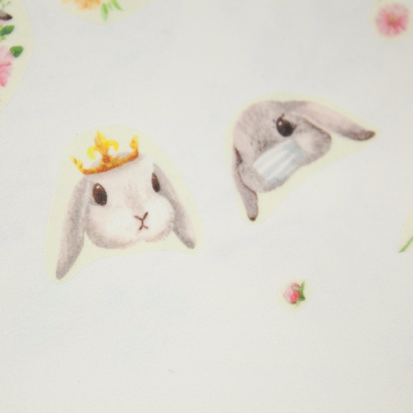 2cm紙膠帶 - Bunny and floral兔子與花 第5張的照片