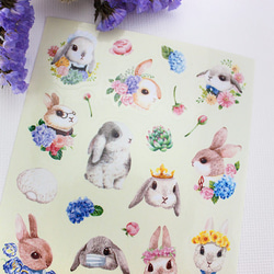 造型貼紙 - Bunny and Floral兔子與花 - 3張入 第4張的照片