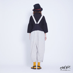 Corsage 亦_橫條砰吊帶褲 Taiwan Design 第3張的照片