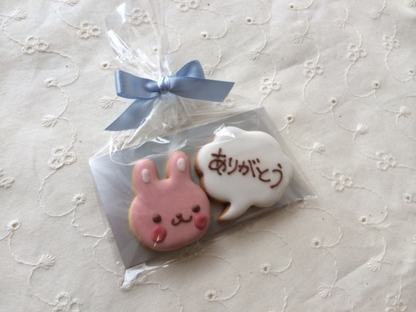 【2袋】うさぎさんのメッセージクッキー 1枚目の画像