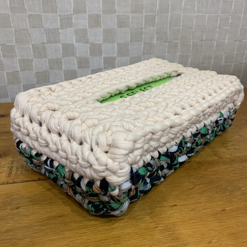 ボックスティッシュ カバー ティッシュケース Tシャツヤーン 北欧