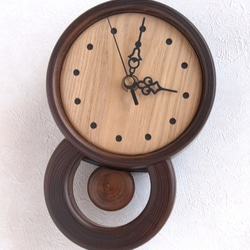 エンジュの振子時計（丸型） 2枚目の画像