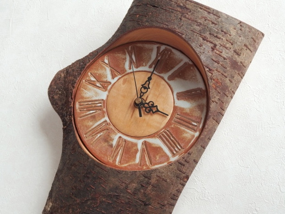 陶板の文字盤の振子時計 その1 2枚目の画像