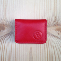 DUAL-皮革小巧零錢包/交換禮物/聖誕節 - 氣質紅 第1張的照片