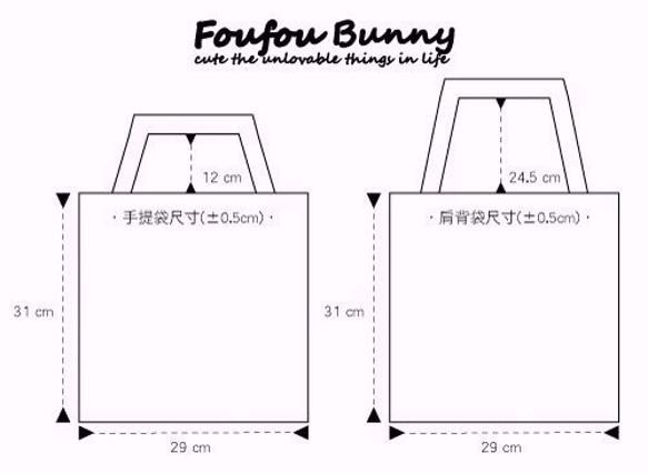 《Foufou》胚布植絨肩背袋 - 採果子 第3張的照片