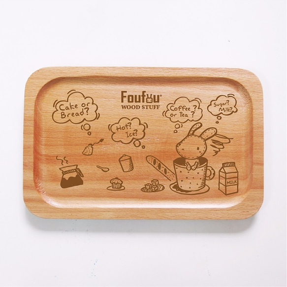 《Foufou》木質方形盤 - 甜點盤。做決定 第1張的照片