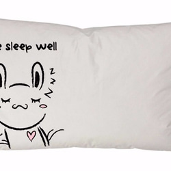 《Foufou》Pillow Case - Hand in hand to sleep . Rabbit (Grey) 3枚目の画像