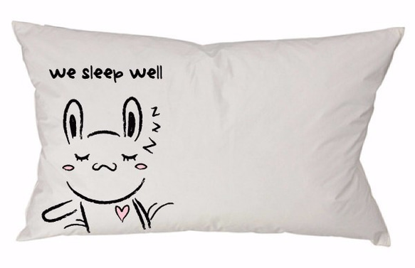 《Foufou》Pillow Case - Hand in hand to sleep . Rabbit (Grey) 3枚目の画像