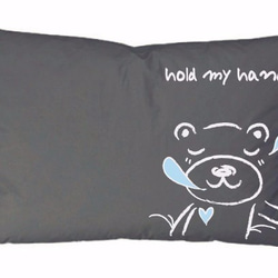 《Foufou》Pillow Case - Hand in hand to sleep . Bear (Grey) 1枚目の画像