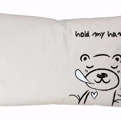 《Foufou》Pillow Case - Hand in hand to sleep . Bear (Grey) 3枚目の画像