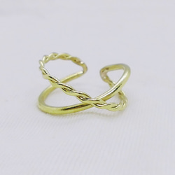 2way 交叉環和耳環（黃銅和黃銅扭曲） 第2張的照片