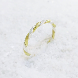 Silver & Brass twist ring 3枚目の画像