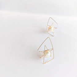 【特集掲載】星のピアス✧パールで彩るstar bright earring✧ 4枚目の画像