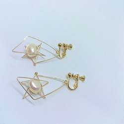 【特集掲載】星のピアス✧パールで彩るstar bright earring✧ 10枚目の画像