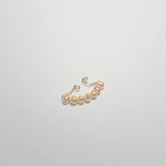 桃色真珠のイヤーカフpeche（ペシェ） 3枚目の画像