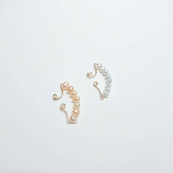 桃色真珠のイヤーカフpeche（ペシェ） 4枚目の画像