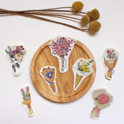 Flover芙拉設計 甜蜜小花店 水彩花束貼紙組/7入 花束 貼紙 第3張的照片