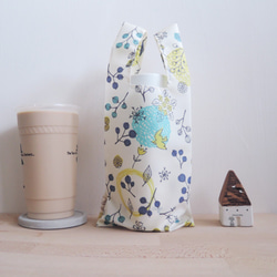 貍拉 =環保飲料提袋= 米色花圈   /保溫瓶/水壺袋/ 飲料食物兩用 第4張的照片
