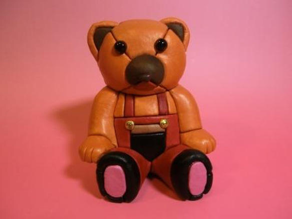 世界初、木目込みにレザーテディベア その他人形 kimekomi 通販